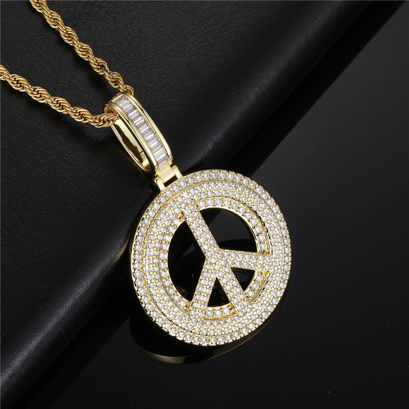 Men's Copper Cubic Zircon Link Chain Hip-Hop Geometric Necklace