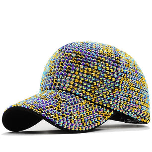 Women's Cotton Sun Protection Rhinestone Casual Baseball Caps