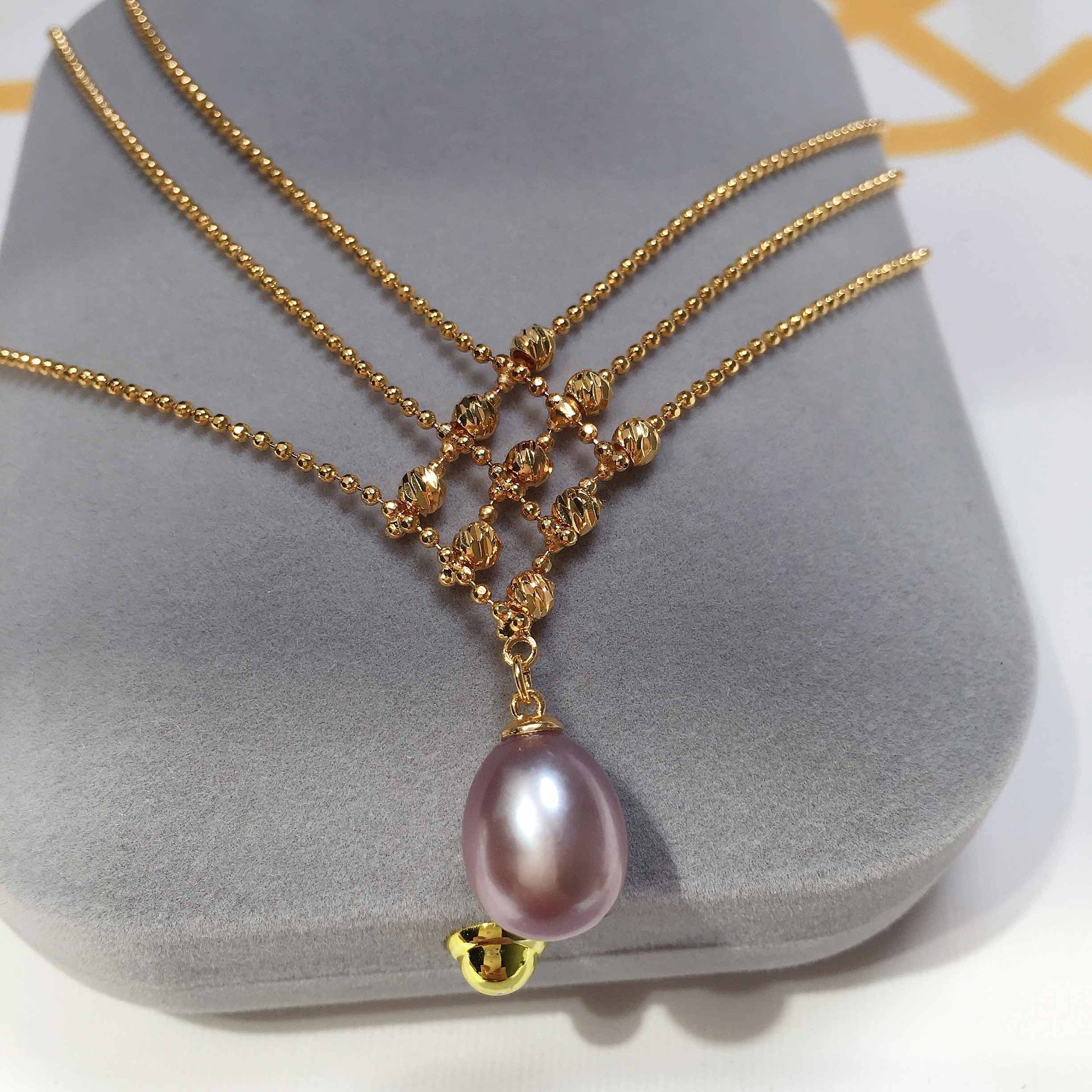 Women's Gold Filled Freshwater Pearl Trendy Water Drop Necklace