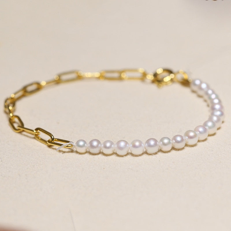 Women's 100% 925 Sterling Silver Freshwater Pearl Classic Bracelet