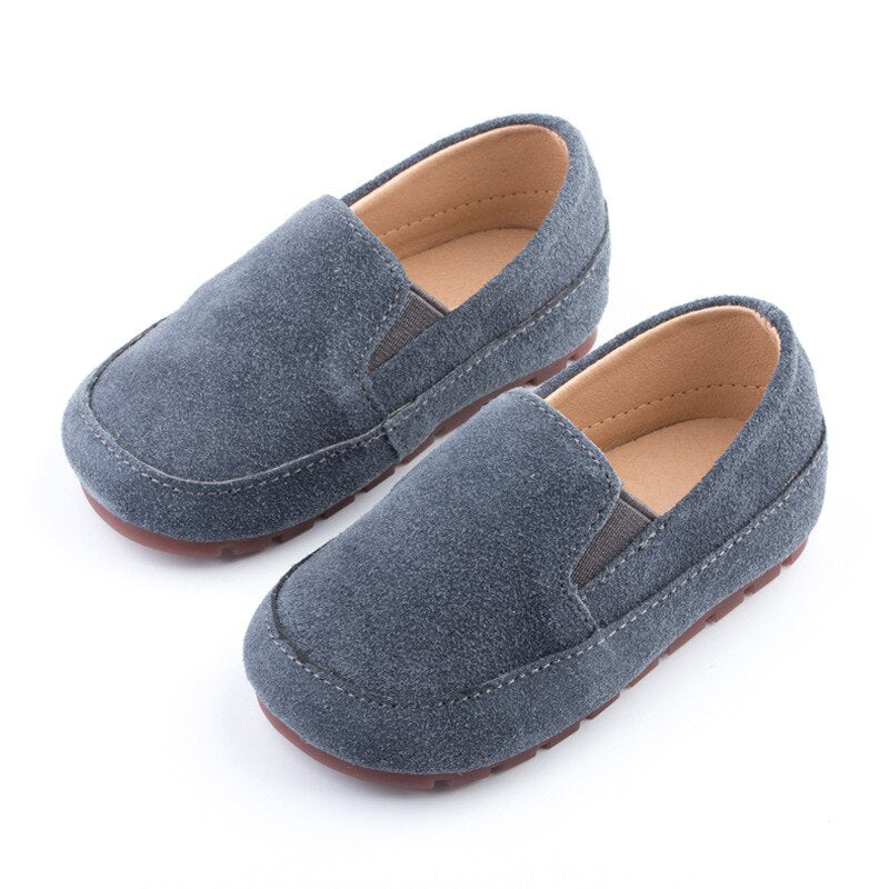 Kid's Genuine Leather Round Toe Slip-On Closure Solid Shoes