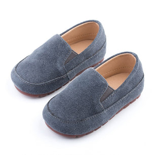 Kid's Genuine Leather Round Toe Slip-On Closure Solid Shoes