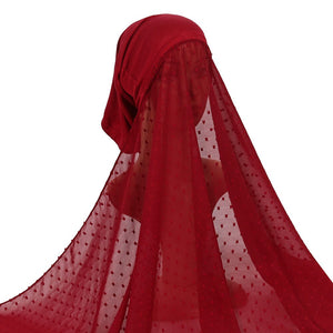 Women's Arabian Polyester Headwear Full Cover Trendy Hijabs