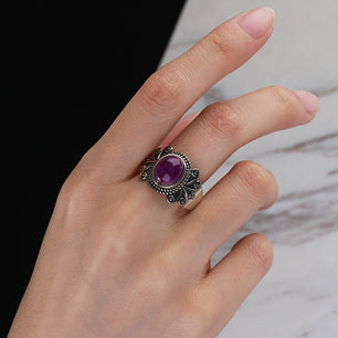 Women's 100% 925 Sterling Silver Amethyst Channel Setting Ring