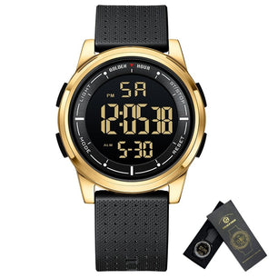 Men's Silicon Digital Buckle Clasp Waterproof Elegant Wrist Watch