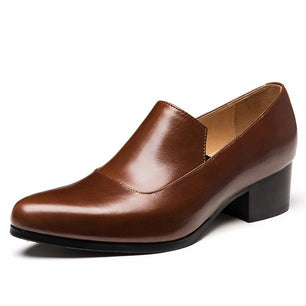 Men's Genuine Leather Pointed Toe Slip-On Closure Formal Shoes