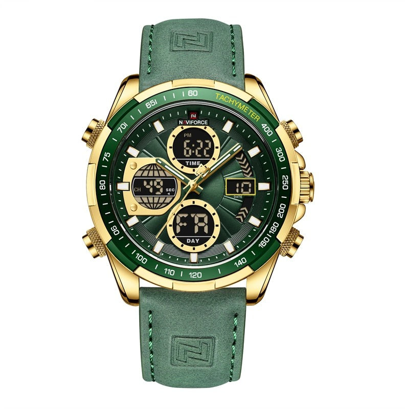 Men's Coated Glass Buckle Clasp Mechanical Round Pattern Watches