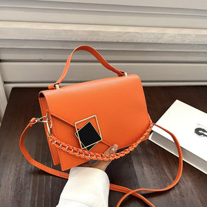 Women's PU Leather Cover Closure Crossbody Solid Pattern Handbags