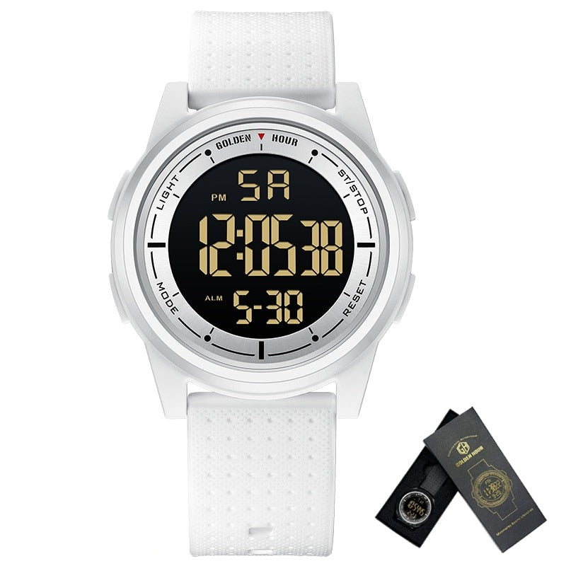 Men's Silicon Digital Buckle Clasp Waterproof Elegant Wrist Watch