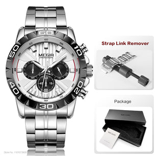 Men's Alloy Folding Clasp Waterproof Quartz Trendy Round Watches