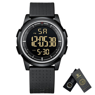 Men's Silicon Digital Buckle Clasp Waterproof Elegant Wrist Watch