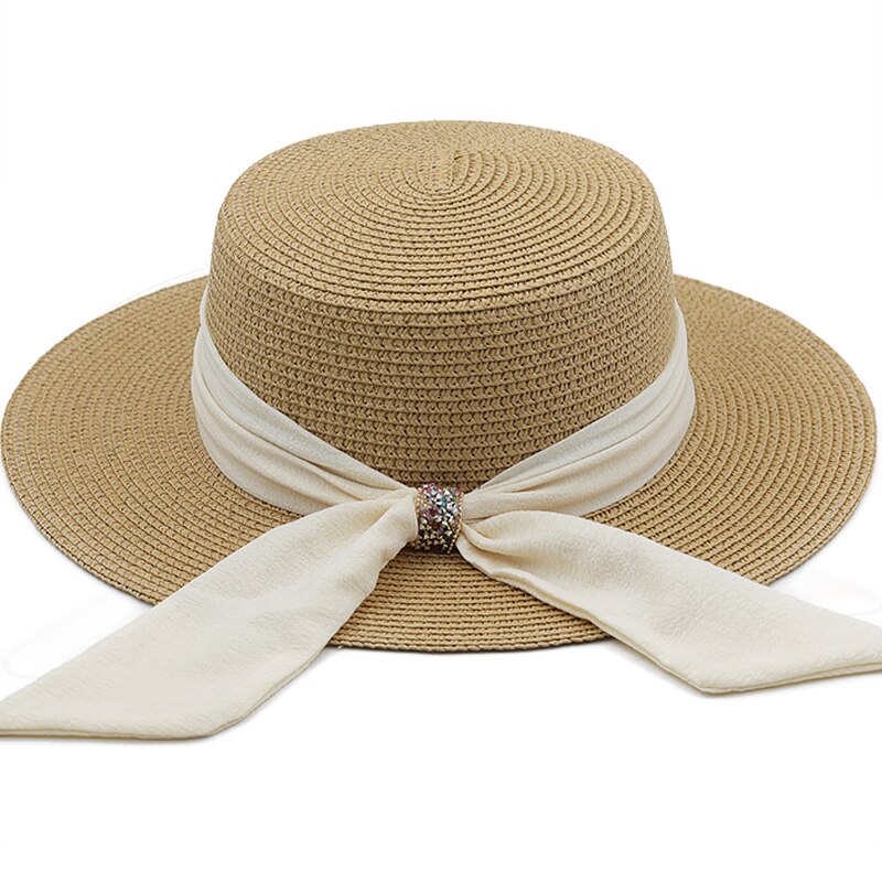 Women's Straw Solid Pattern Beach Casual Wear Foldable Sun Hats