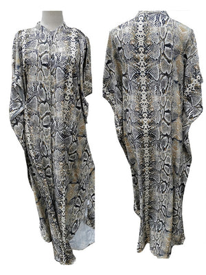 Women's Polyester Front Button Closure Kaftan Beachwear Cover Up