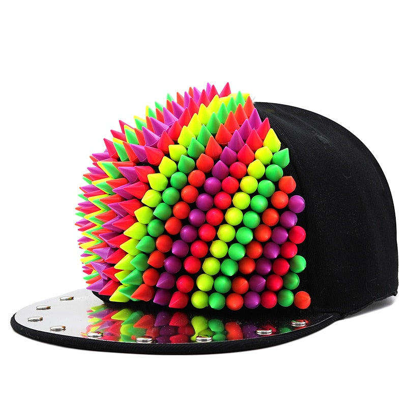 Men's Cotton Adjustable Hip Hop Colorful Beads Outdoor Caps