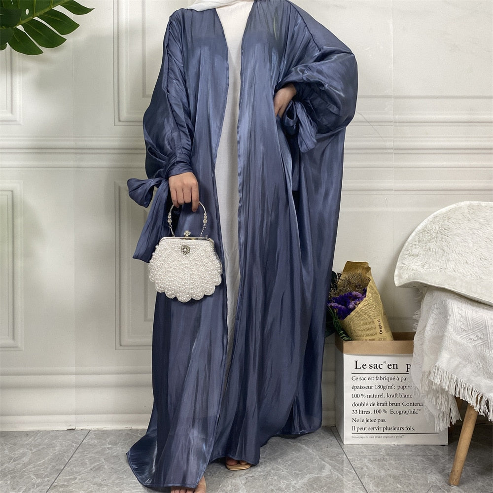 Women's Arabian Polyester Full Sleeve Elegant Trendy Open Abaya