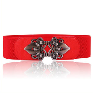 Women's Polyester Buckle Closure Solid Pattern Cummerbund Belts