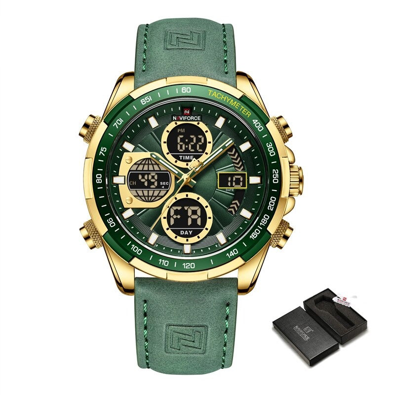 Men's Coated Glass Buckle Clasp Mechanical Round Pattern Watches