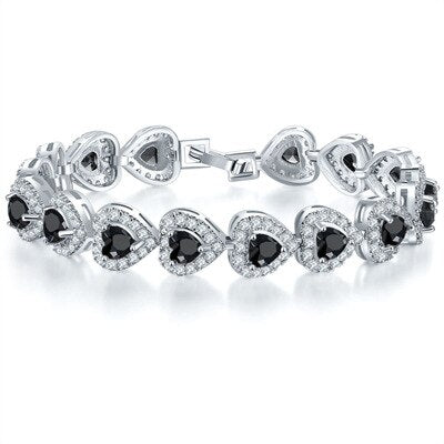 Women's Gold Filled Zircon Trendy Bridal Wedding Heart Bracelet