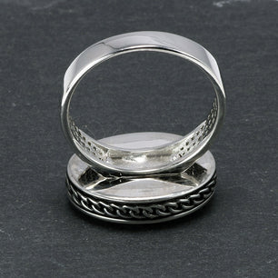 Men's 100% 925 Sterling Silver Oval Pattern Vintage Elegant Ring