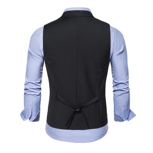 Men's Polyester Double Breasted Elegant Wedding Formal Suit Vest