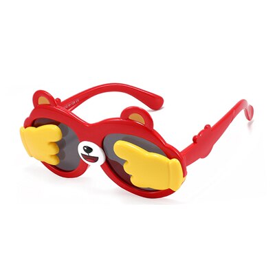 Kid's Acetate Frame Flexible Anti UV Protection Oval Sunglasses