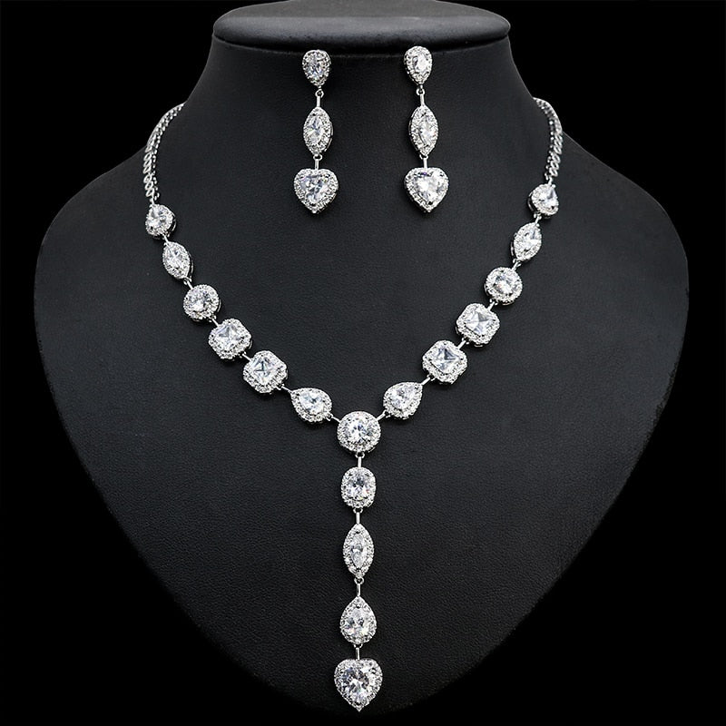 Women's Copper Cubic Zirconia Bridal Wedding Trendy Jewelry Set