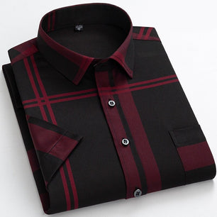 Men's Polyester Turndown Collar Short Sleeve Casual Wear Shirt