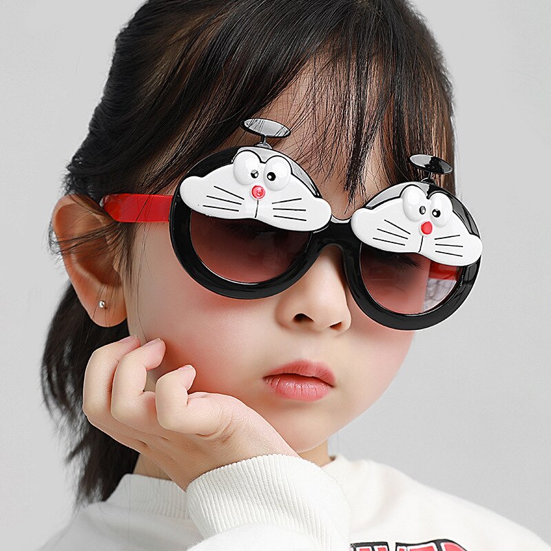 Kid's Resin Frame Round Pattern Multicolor Gradient Sunglasses