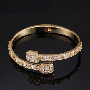 Men's Copper Alloy Cubic Zirconia Prong Setting Hip-Hop Bracelet