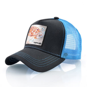 Men's Cotton Back Strap Baseball Animal Pattern Outdoor Mesh Cap