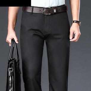Men's Cotton Full Length Zipper Fly Closure Stretch Casual Pants