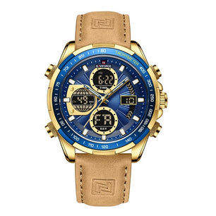 Men's Coated Glass Buckle Clasp Mechanical Round Pattern Watches