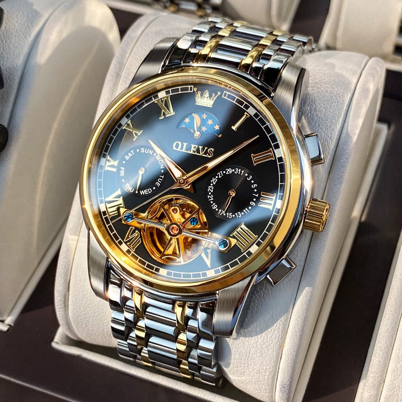 Men's Automatic Stainless Steel Mechanical Luxury Round Watches