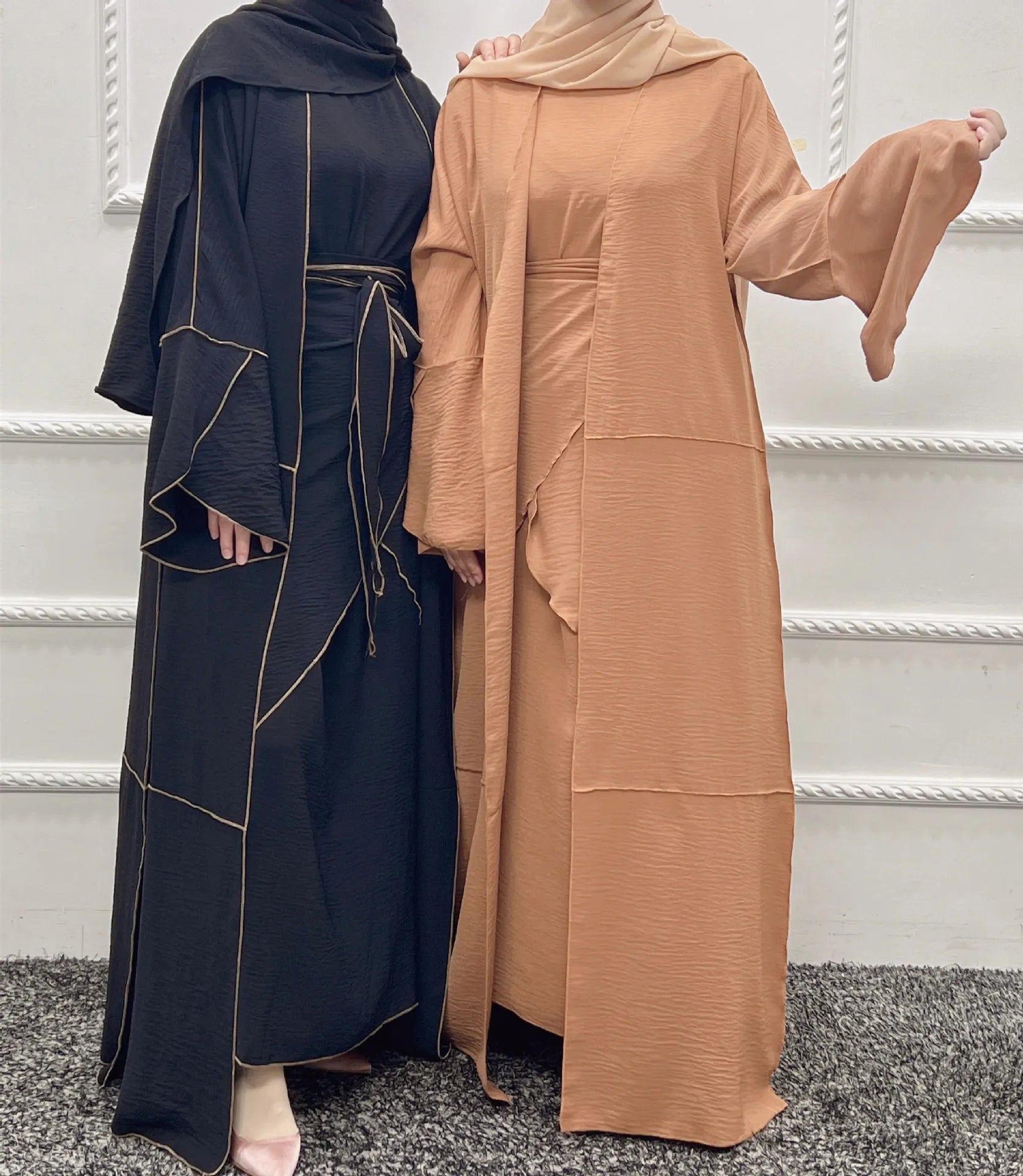 Women's Arabian Polyester Full Sleeve Solid Pattern Casual Abaya