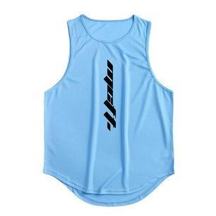Men's Spandex Sleeveless Quick Dry Gym Wear Printed Pattern Shirt