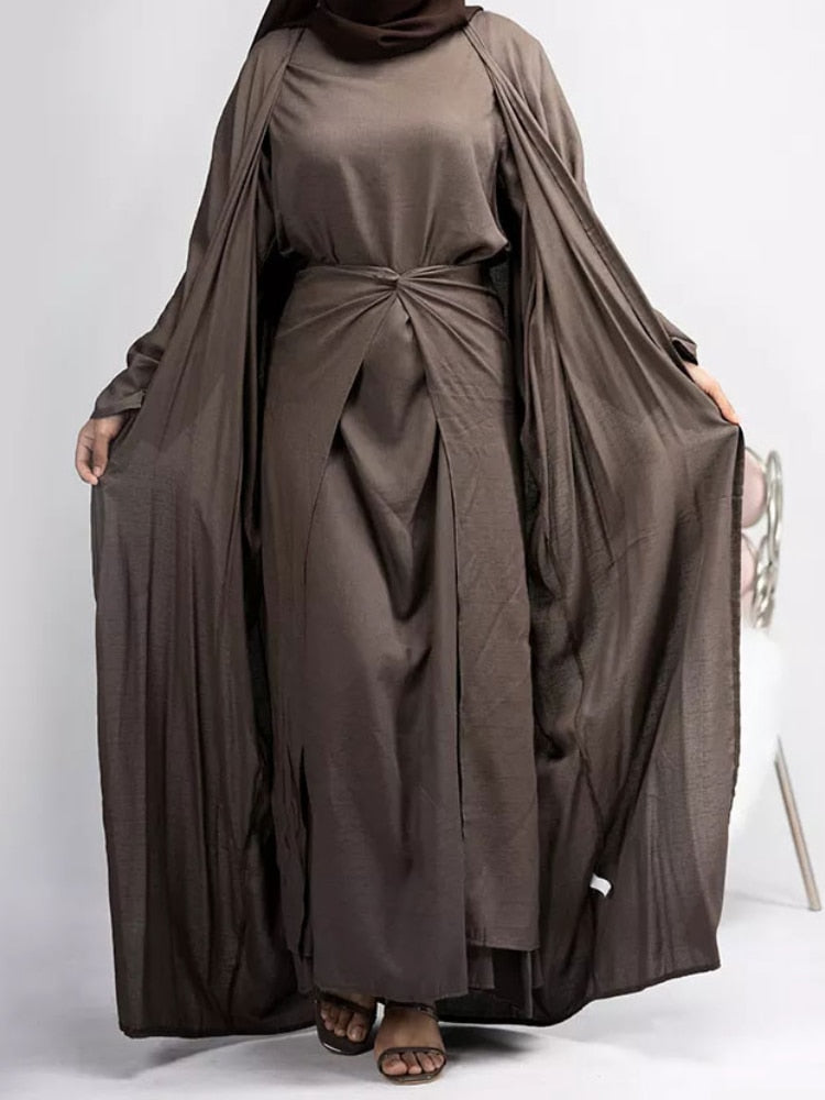 Women's Arabian Polyester Full Sleeve Solid Pattern Casual Abaya