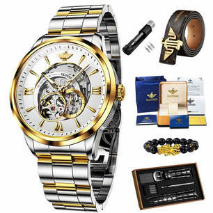 Men's Automatic Stainless Steel Water-Resistant Round Watches