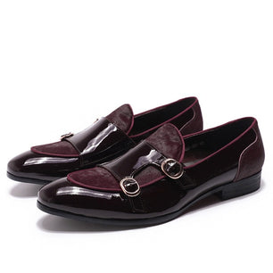 Men's Patent Leather Pointed Toe Slip-On Closure Wedding Shoes