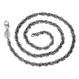 Men's 100% 925 Sterling Silver Link Chain Geometric Necklace