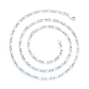 Men's 100% 925 Sterling Silver Hip-Hop Link Chain Trendy Necklace