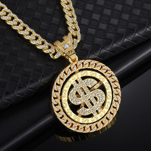 Men's Metal Zinc Alloy Link Chain Rhinestone Geometric Necklaces