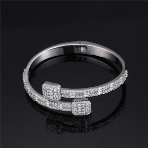 Men's Copper Alloy Cubic Zirconia Prong Setting Hip-Hop Bracelet