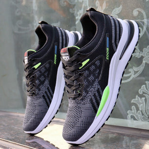 Men's Air Mesh Breathable Lace Up Closure Plain Pattern Sneakers