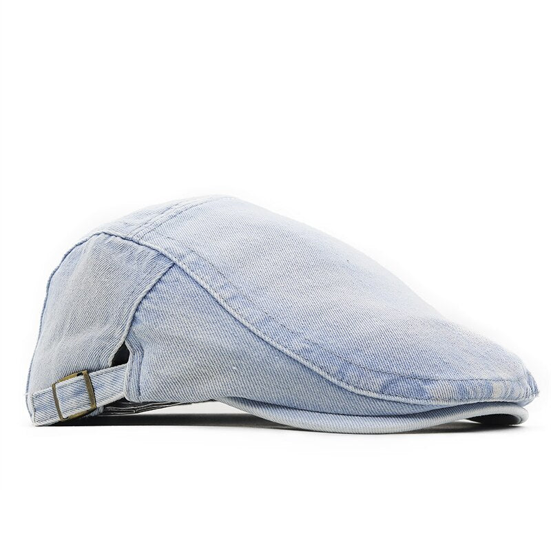 Men's Denim Adjustable Plain Pattern Casual Wear Trendy Caps