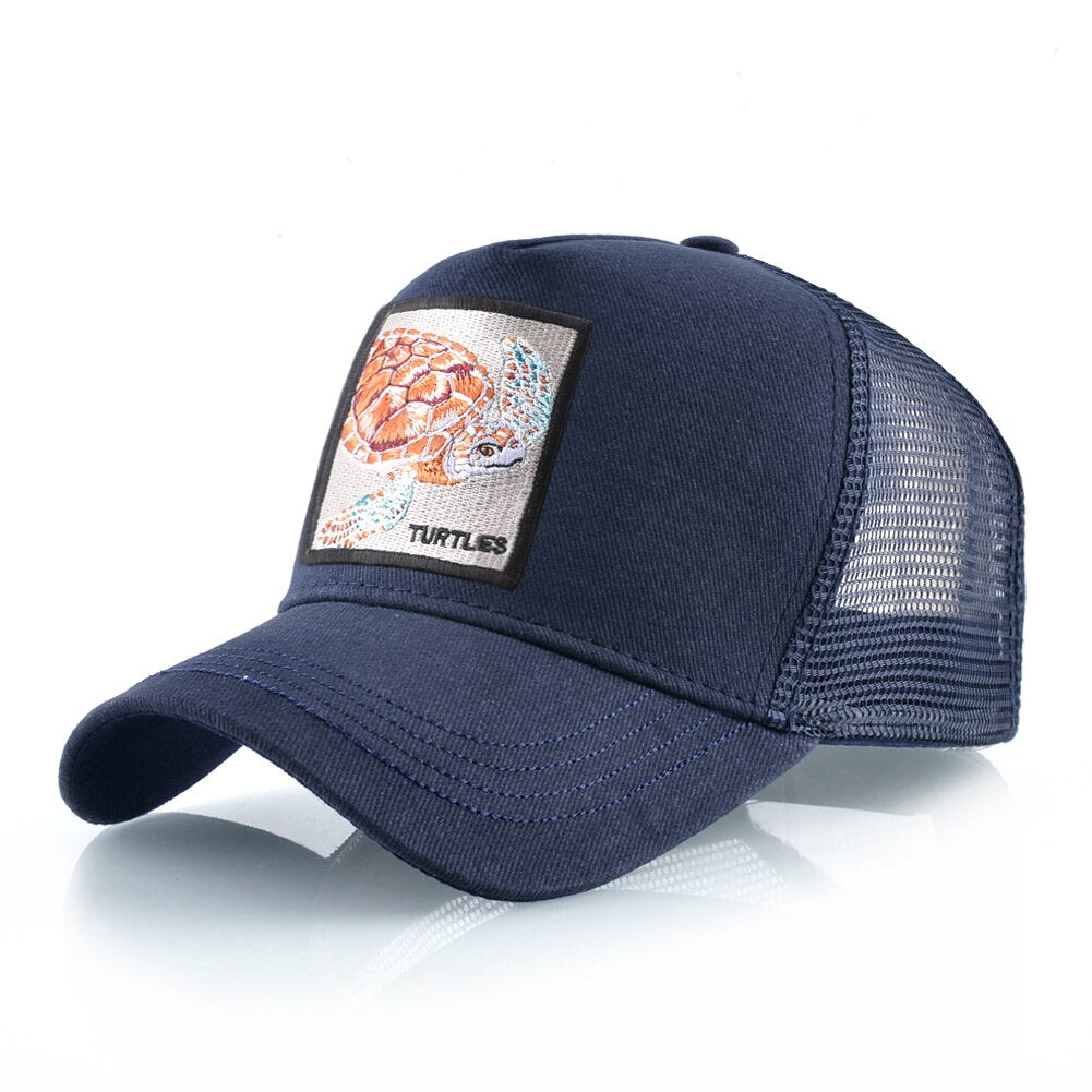 Men's Cotton Back Strap Baseball Animal Pattern Outdoor Mesh Cap