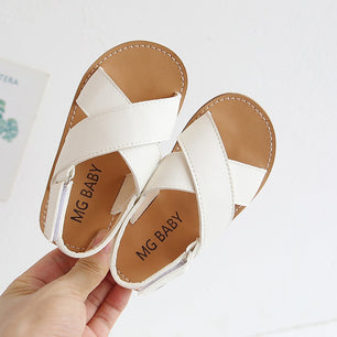 Kid's Girl PU Anti Slippery Hook Loop Closure Soft Sandals