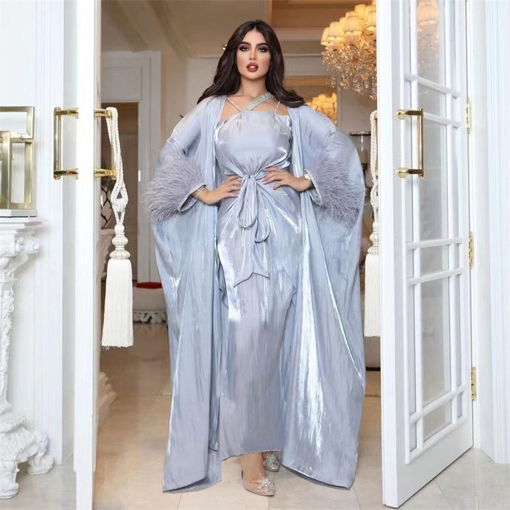 Women's Arabian Polyester Full Sleeve Plain Casual Long Abaya