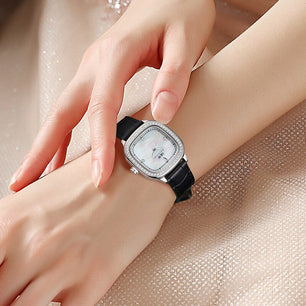 Women's Stainless Steel Buckle Clasp Luxury Quartz Wrist Watches