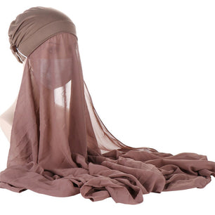 Women's Arabian Polyester Headwear Plain Hijabs