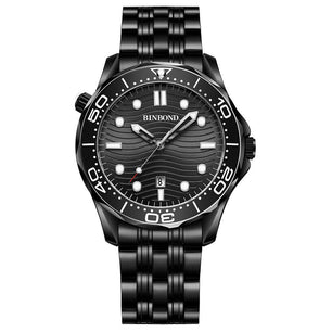 Men's Stainless Steel Automatic Waterproof Round Casual Watches